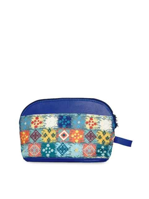 

Anekaant Women Blue & Orange Graphic Printed Waist Pouch