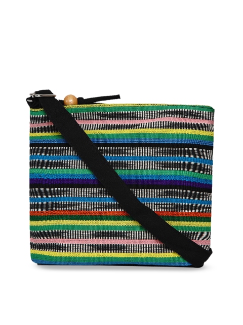 

Anekaant Multicoloured Striped Sling Bag, Multi