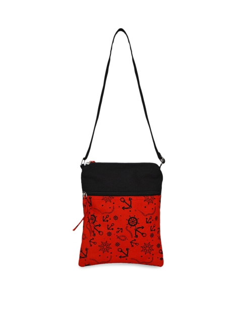 

Anekaant Red & Black Colorblocked Sling Bag