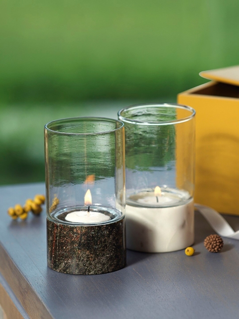 

ellementry Set Of 2 Moonlit Votive T-Lights, Multi