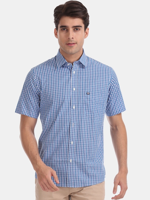 

Arrow Men Blue & White Regular Fit Checked Casual Shirt