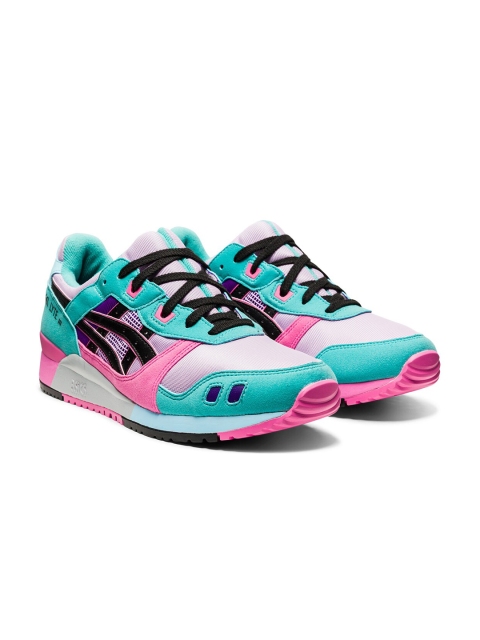 

ASICS Men Turquoise Blue & Pink GEL-LYTE III OG Sneakers