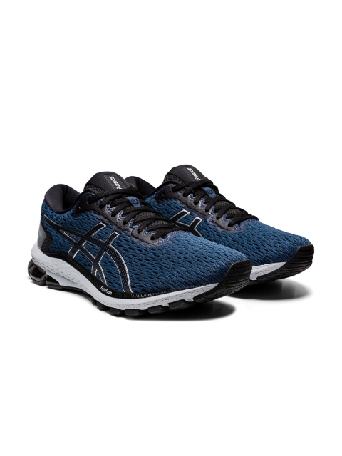 

ASICS Men Black & Blue Synthetic GT-1000 9 Running Shoes