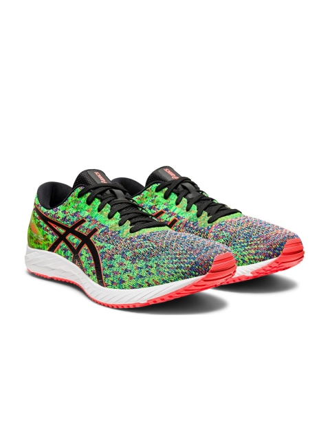 

ASICS Men Fluorescent Green & Coral Red GEL-DS TRAINER 25 Running Shoes