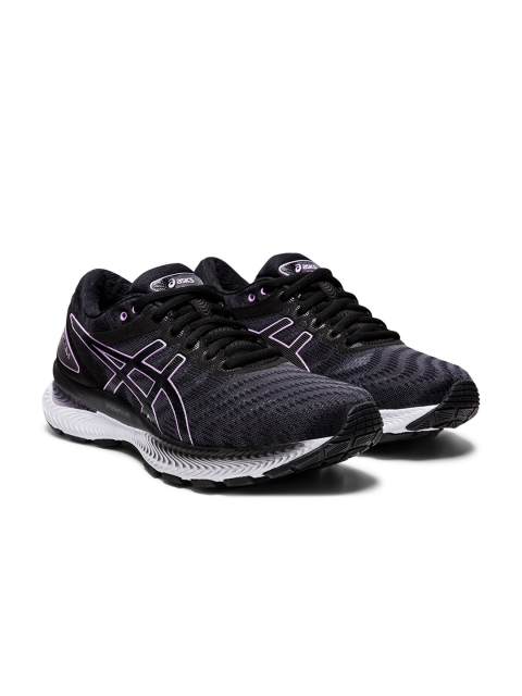 

ASICS Women Black & Lavender GEL-NIMBUS 22 Running Shoes