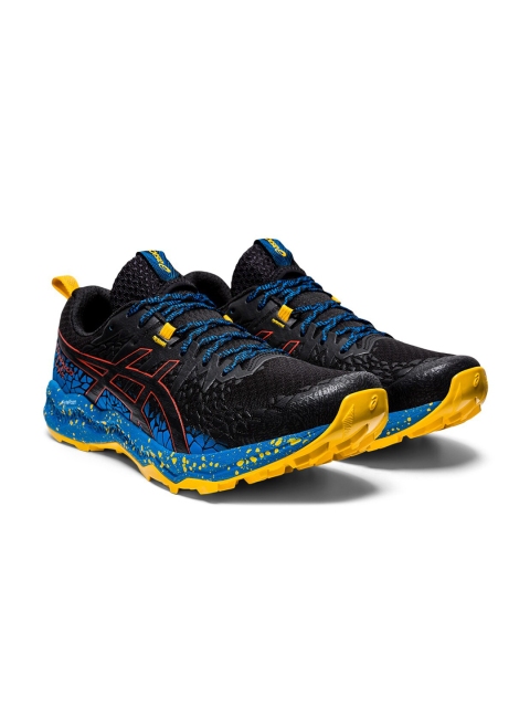 

ASICS Men Black & Blue FujiTrabuco Lyte Running Shoes