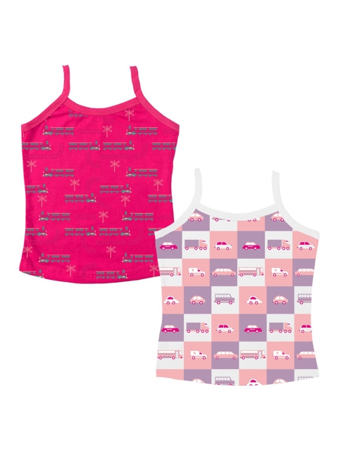 

You Got Plan B Girls Pack Of 2 Printed Joyrides Innerwear Vests VG-Joyrides, White