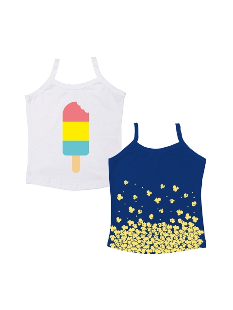 

You Got Plan B Girls Pack Of 2 Printed Snack Attack Innerwear Vests, White