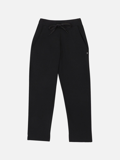 

PROTEENS Girls Black Solid Slim-Fit Track Pants