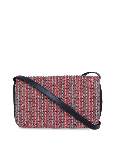 

Diwaah Red & Beige Textured Box Clutch