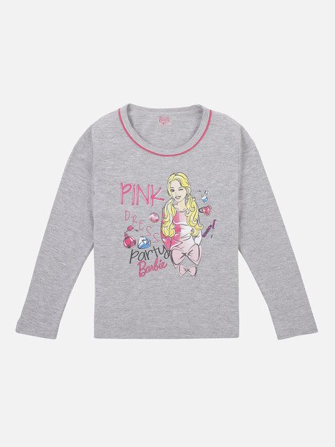 

PROTEENS Girls Grey Printed Round Neck T-shirt