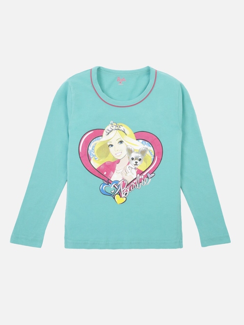 

PROTEENS Girls Green Princess Printed Round Neck T-shirt