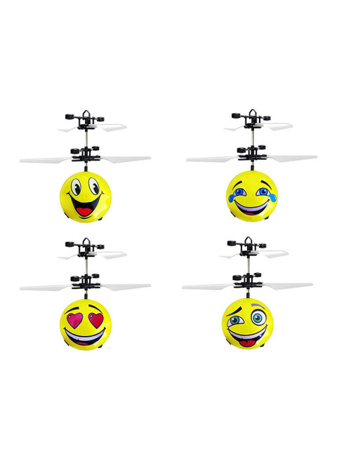 

Wembley Toys Kids Yellow & Black Smiley Helicopter Flying Ball Emoticon
