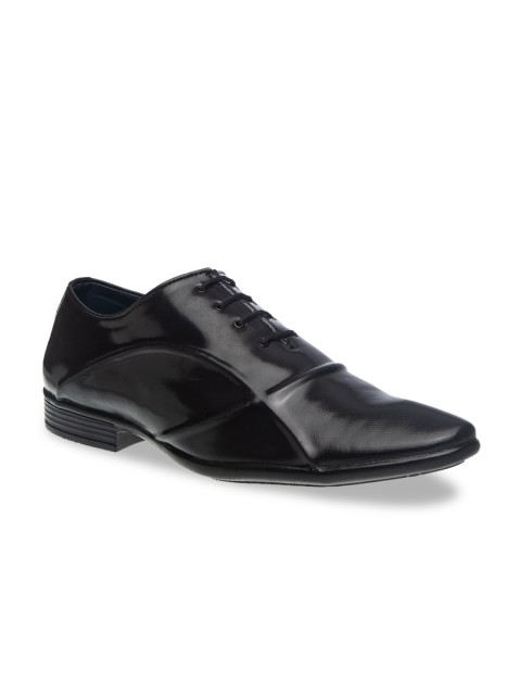 

Khadims Men Black Solid Formal Oxfords