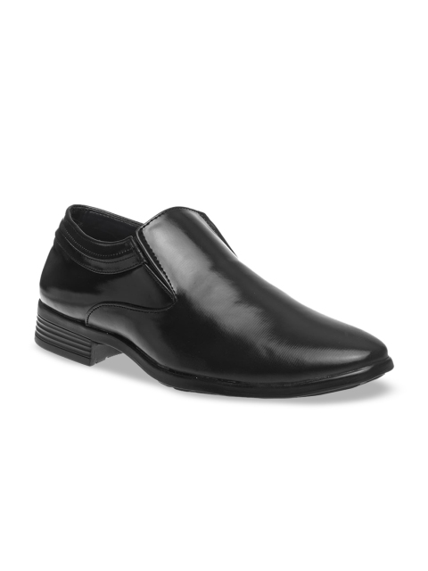 

Khadims Men Black Solid Formal Slip-Ons