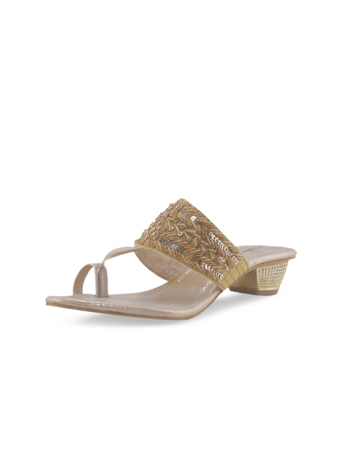 

Khadims Women Gold-Toned Embellished Heels
