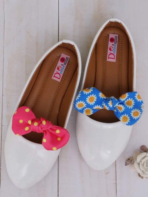 

DChica Girls White Embellished Ballerinas