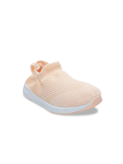 

MINI KLUB Girls Peach-Coloured Slip-On Sneakers