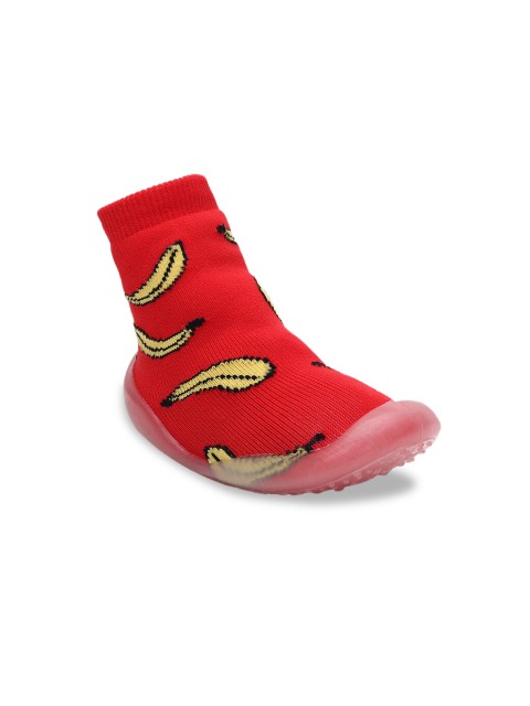 

MINI KLUB Boys Red Printed High-Top Slip-On Sneakers