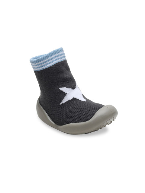 

MINI KLUB Boys Grey & Black Printed Clogs