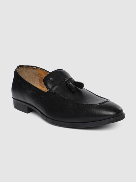 

Arrow Men Black Solid Leather Tasseled Loafers