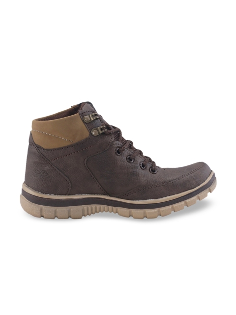 

Khadims Boys Coffee Brown & Brown Colourblocked High-Top Flat Boots