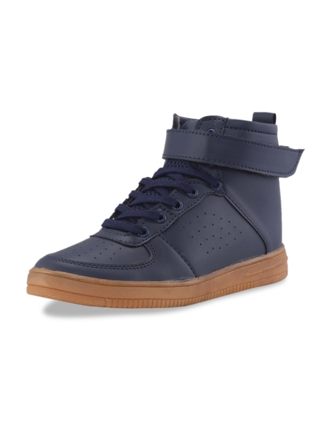 

Khadims Boys Navy Blue Solid Mid-Top Sneakers