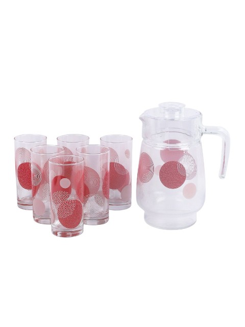 

Luminarc Transparent & Red 7-Pcs Printed Glass Kettle Set
