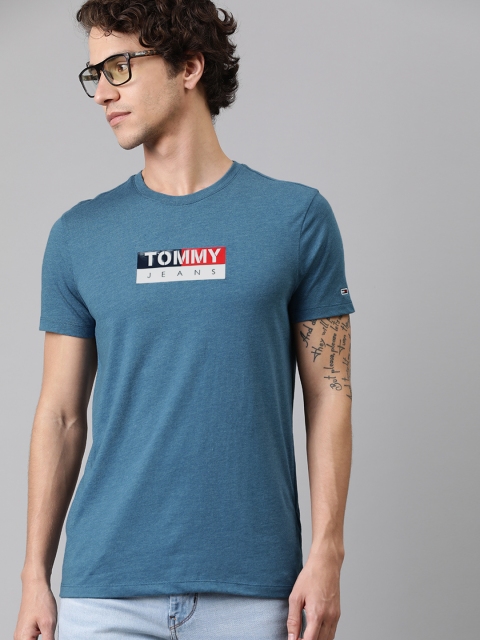 

Tommy Hilfiger Men Blue Printed Slim Fit Round Neck T-shirt