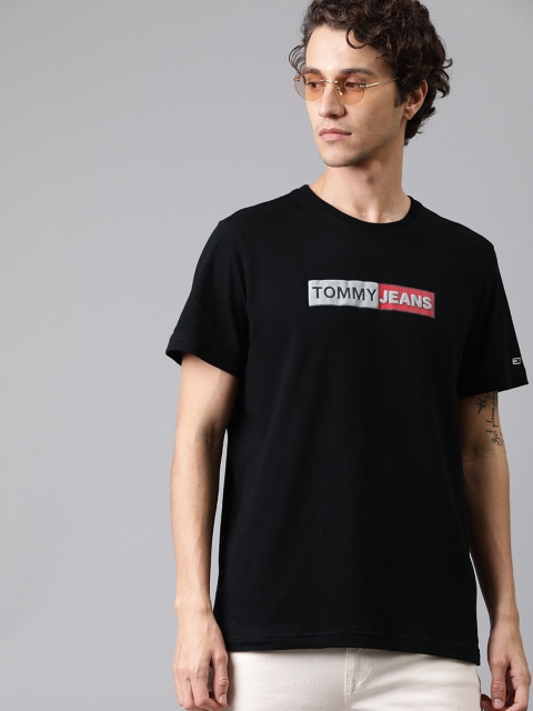 

Tommy Hilfiger Men Black Printed Round Neck T-shirt