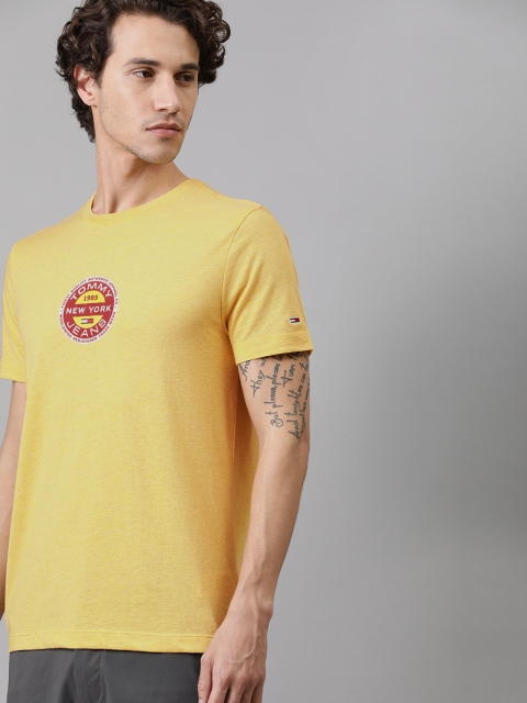 

Tommy Hilfiger Men Yellow Printed Round Neck T-shirt