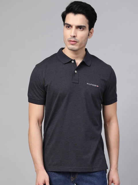 

Tommy Hilfiger Men Navy Blue Solid Polo Collar T-shirt