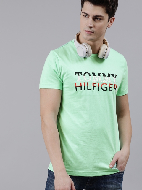 

Tommy Hilfiger Men Mint Green Printed Round Neck T-shirt