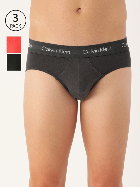 

Calvin Klein Underwear Men Pack of 3 Solid Briefs U26619HD-9HD, Black