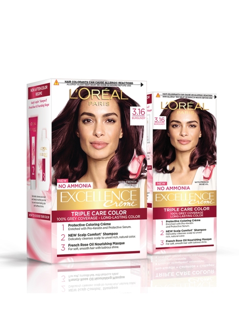 

LOreal Paris Set Of 2 Excellence Creme (Big+Small) Hair Color - Burgundy 3.16