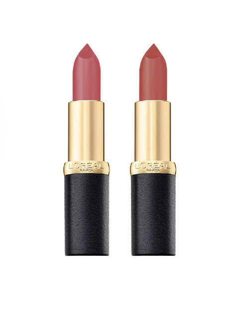 

LOreal Paris Set of 2 Color Riche Matte Lipstick - Rose Nuance + Beige Couture, Pink