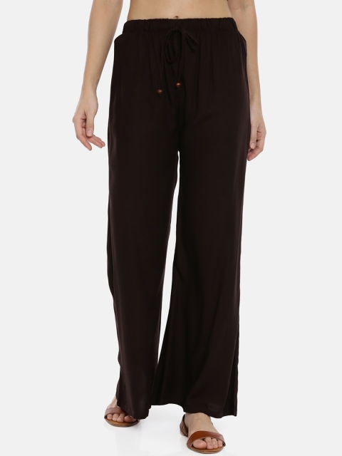 

GOLDSTROMS Women Coffee Brown Solid Flared Palazzos