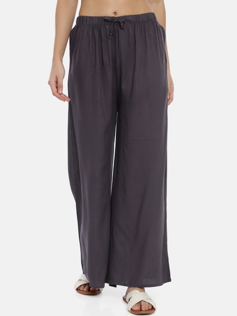 

GOLDSTROMS Women Grey Solid Flared Palazzos