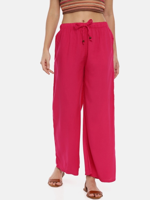

GOLDSTROMS Women Pink Solid Flared Palazzos