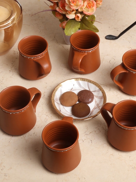 

Unravel India Brown 6-Pieces Solid Ceramic Mugs Set