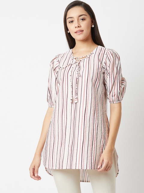 

The Wishing Chair Women's White & Pink Striped Tunic