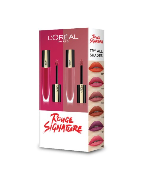 

L'Oreal Paris Set of 2 Rouge Signature Matte Liquid Lipsticks, Pink