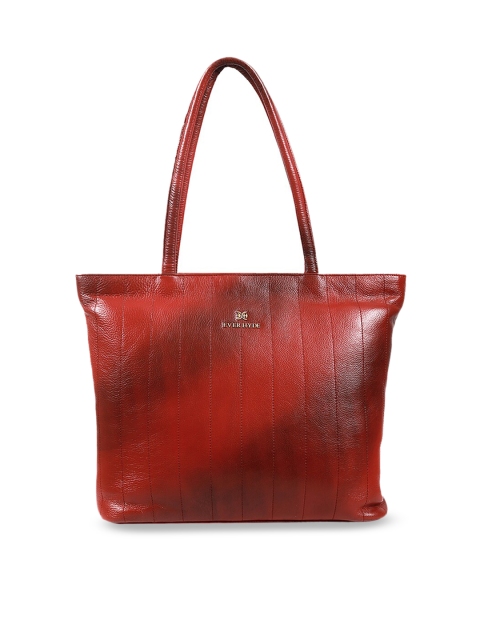 

EVER HYDE Maroon Textured Leather Shoulder Bag