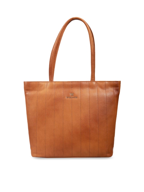 

EVER HYDE Tan Brown Solid Leather Dulce Shoulder Bag