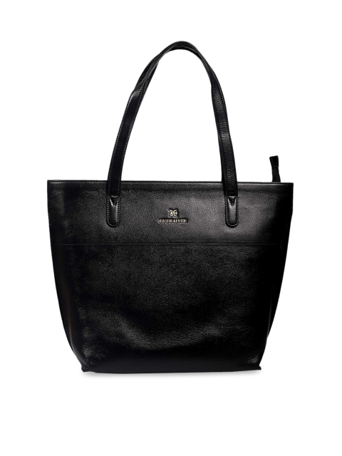 

EVER HYDE Black Solid Leather Elixir Shoulder Bag