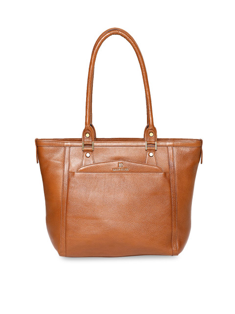 

EVER HYDE Tan Brown Textured Leather Shoulder Bag