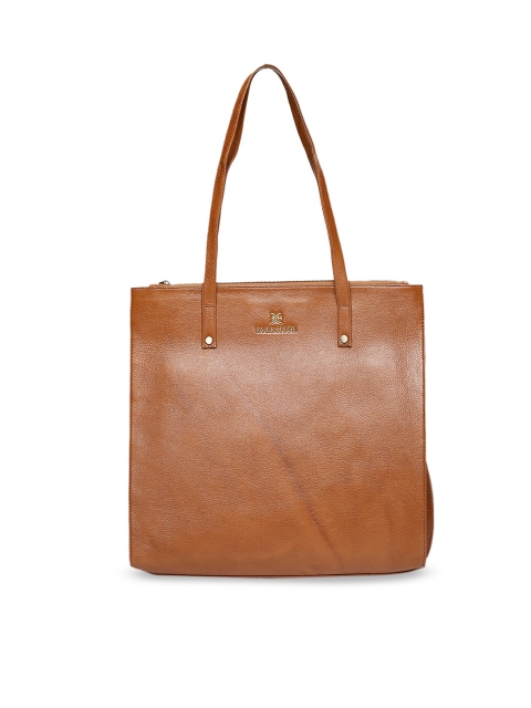 

EVER HYDE Tan Brown Solid Leather Shoulder Bag