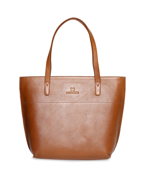 

EVER HYDE Tan Brown Solid Leather Elixir Shoulder Bag