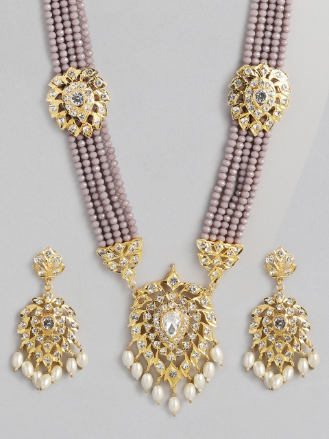 

justpeachy Women Grey & Gold-Plated Jewellery Set