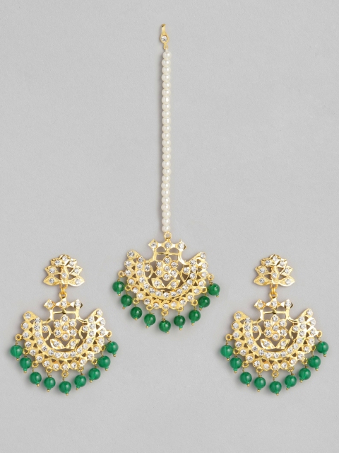 

justpeachy Green & Gold-toned Gold-Plated Handcrafted Jewellery Set